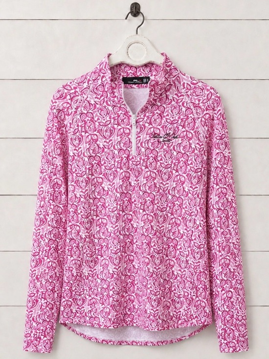 Ralph Lauren Tops - Ralph Lauren RLX Pink Floral Quarter-Zip Pullover